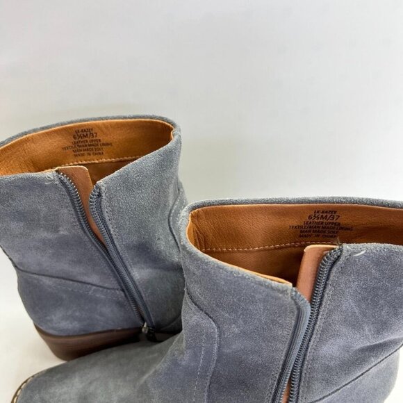 Lucky Brand Women's Kazey Square Toe Bootie in Gray Suede Block Heel - Picture 8 of 16